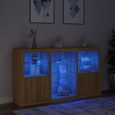 Vidaxl Příborník s LED osvětlením dub sonoma 181,5 x 37 x 100 cm