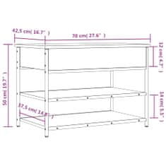 Vidaxl Lavice s botníkem dub sonoma 70 x 42,5 x 50 cm kompozitní dřevo