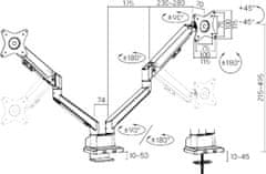 Fellowes Držák monitoru Brateck LDT62-C024 dvě ramena vedle sebe plynová vzpěra