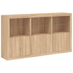 Greatstore Příborník s LED osvětlením dub sonoma 181,5 x 37 x 100 cm