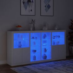 Greatstore Příborník s LED osvětlením bílý 202 x 37 x 100 cm