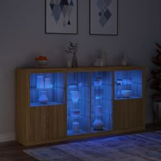 Greatstore Příborník s LED osvětlením dub sonoma 202 x 37 x 100 cm