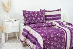 Stanex Ložní povlečení bavlněné purple (LS199) Rozměr: 140 x 200 + 90 x 70, Zapínání: Knoflíkové