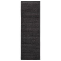 Greatstore Koberec přírodní sisal 100 x 300 cm černý