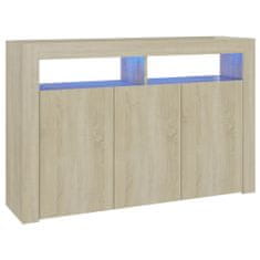 Příborník s LED osvětlením dub sonoma 115,5 x 30 x 75 cm