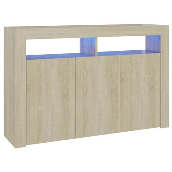 Vidaxl Příborník s LED osvětlením dub sonoma 115,5 x 30 x 75 cm