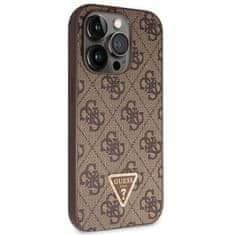 Guess hard silikonový obal iPhone 15 PRO MAX 6.7" Brown Crossbody 4G Diamond Triangle