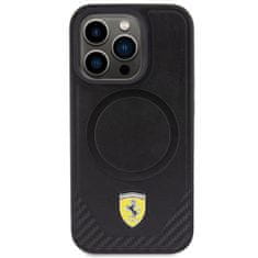 Ferrari hard silikonové pouzdro iPhone 15 PRO 6.1" black Carbon Metal Logo MagSafe