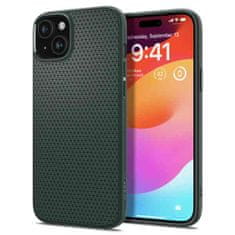 Spigen Liquid Air silikonové pouzdro na iPhone 15 PLUS 6.7" Abyss Green