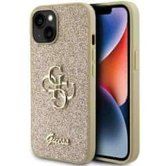 Guess hard kryt na iPhone 15 PLUS 6.7" Gold Glitter Script Big 4G