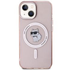 Karl Lagerfeld hard silikonové pouzdro iPhone 15 6.1" pink IML Choupette MagSafe
