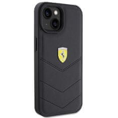 Ferrari hard silikonové pouzdro iPhone 15 6.1" black Quilted Metal Logo