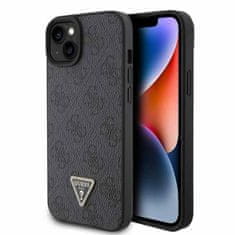 Guess hard kryt iPhone 15 6.1" Black Leather 4G Diamond Triangle