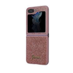 Guess hard kryt na Samsung Galaxy Z Flip 5 Pink Glitter Flakes Metal Logo