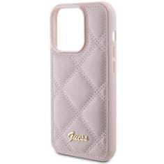 Guess hard obal na iPhone 15 PRO MAX 6.7" Pink Quilted Metal Logo