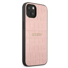 Guess GUHCP13SPCRBPI hybrid silikonové pouzdro iPhone 13 Mini 5.4" pink Croco Strap Collection