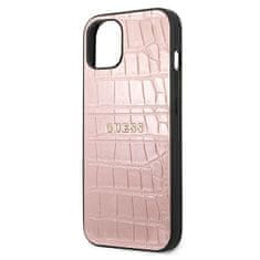 Guess GUHCP13SPCRBPI hybrid silikonové pouzdro iPhone 13 Mini 5.4" pink Croco Strap Collection