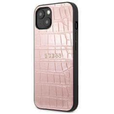 Guess GUHCP13SPCRBPI hybrid silikonové pouzdro iPhone 13 Mini 5.4" pink Croco Strap Collection