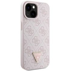 Guess hard silikonový obal iPhone 15 6.1" Pink Crossbody 4G Diamond Triangle