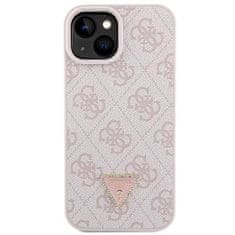 Guess hard silikonový obal iPhone 15 6.1" Pink Crossbody 4G Diamond Triangle