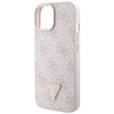 Guess hard silikonový obal iPhone 15 6.1" Pink Crossbody 4G Diamond Triangle