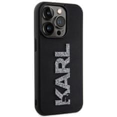 Karl Lagerfeld hard silikonové pouzdro iPhone 15 PRO MAX 6.7" black 3D Rubber Glitter Logo