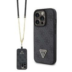 Guess hard silikonový obal iPhone 15 PRO MAX 6.7" Black Crossbody 4G Diamond Triangle