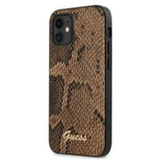 Guess GUHCP12SPUSNSMLBR hard silikonové pouzdro iPhone 12 Mini 5.4" brown Script Python Collection