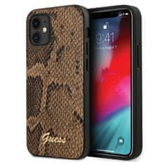 Guess GUHCP12SPUSNSMLBR hard silikonové pouzdro iPhone 12 Mini 5.4" brown Script Python Collection