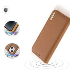 Dux Ducis Hivo kožené pouzdro s RFID blokováním na iPhone 15 PLUS 6.7" Brown