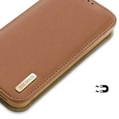 Dux Ducis Hivo kožené pouzdro s RFID blokováním na iPhone 15 PLUS 6.7" Brown