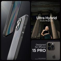 Spigen Ultra Hybrid obal na iPhone 15 PRO 6.1" Frost Black (kouřový)