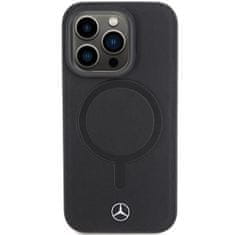 MERCEDES hard obal na iPhone 15 PRO MAX 6.7" Black Smooth Leather MagSafe
