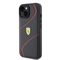 Ferrari FEHCP15SPTWK hard silikonové pouzdro iPhone 15 6.1" black Twist Metal Logo