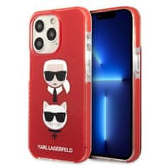 Karl Lagerfeld KLHCP13XTPE2TR hard silikonové pouzdro iPhone 13 Pro MAX 6.7" red Karl & Choupette Head