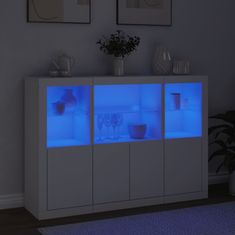 Greatstore Příborníky s LED osvětlením 3 ks bílé kompozitní dřevo