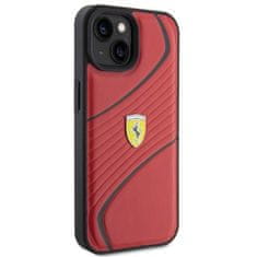 Ferrari  hard silikonové pouzdro iPhone 15 6.1" red Twist Metal Logo