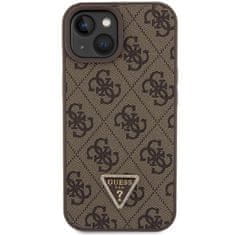 Guess hard silikonový obal iPhone 15 6.1" Brown Crossbody 4G Diamond Triangle