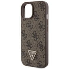 Guess hard silikonový obal iPhone 15 6.1" Brown Crossbody 4G Diamond Triangle