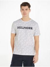 Tommy Hilfiger Bílé pánské vzorované tričko Tommy Hilfiger XL