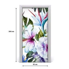 tulup.cz Samolepící fototapeta na dveře havajské květiny 95x205 cm