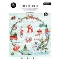 Aladine DIY Blok s výseky Winter Fun, A4, 32 l. - Zimní radovánky