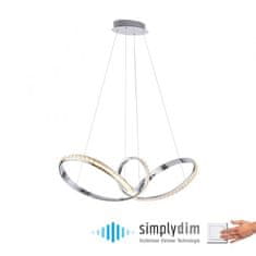 PAUL NEUHAUS PAUL NEUHAUS LED závěsné svítidlo chrom zakřivené stmívatelné křišťálový design moderní SimplyDim 3000K PN 8222-17