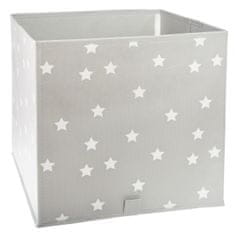 Atmosphera Úložný box na hračky šedý s hvězdičkami 29x29x29 cm