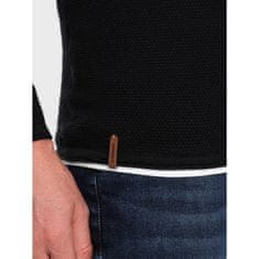 OMBRE Pánský bavlněný svetr s kulatým výstřihem V1 OM-SWSW-0103 černý MDN124227 S