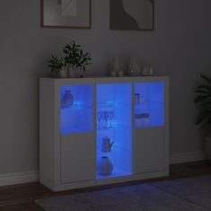 Greatstore Příborníky s LED osvětlením 3 ks bílé kompozitní dřevo