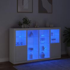 Greatstore Příborníky s LED osvětlením 3 ks bílé kompozitní dřevo