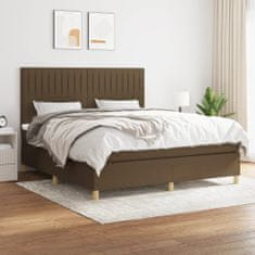 shumee Box spring postel s matrací tmavě hnědá 180x200 cm textil