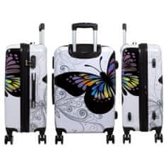 MONOPOL Sada kufrů Butterfly White 3-set