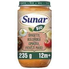 Sunar BIO příkrm špagety, boloňská omáčka, hovězí maso 12m+, 6 x 235g